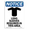 Signmission OSHA, Long Sleeves Required, 10in X 7in Rigid Plastic, 7" W, 10" H, Portrait, OS-NS-P-710-V-14046 OS-NS-P-710-V-14046 - alternate 1